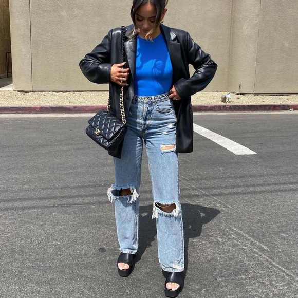 Ivory Chunky Flatform Wide Band Vamp Mule Sandals - Picture 8 of 12